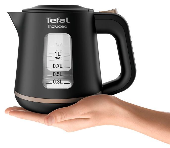 Електрочайник Tefal Includeo 1л, пластик, чорний (KI533811) 369385 фото