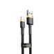 Кабель Baseus Cafule USB for lightning 2.4A 1M (CALKLF-BV1) Gold\Black 222188 фото 2