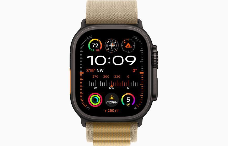 Смарт-годинник Apple Watch Ultra 2 GPS + LTE 49mm Black Titanium Case With Tan Alpine Loop Small MYQ03 341286 фото