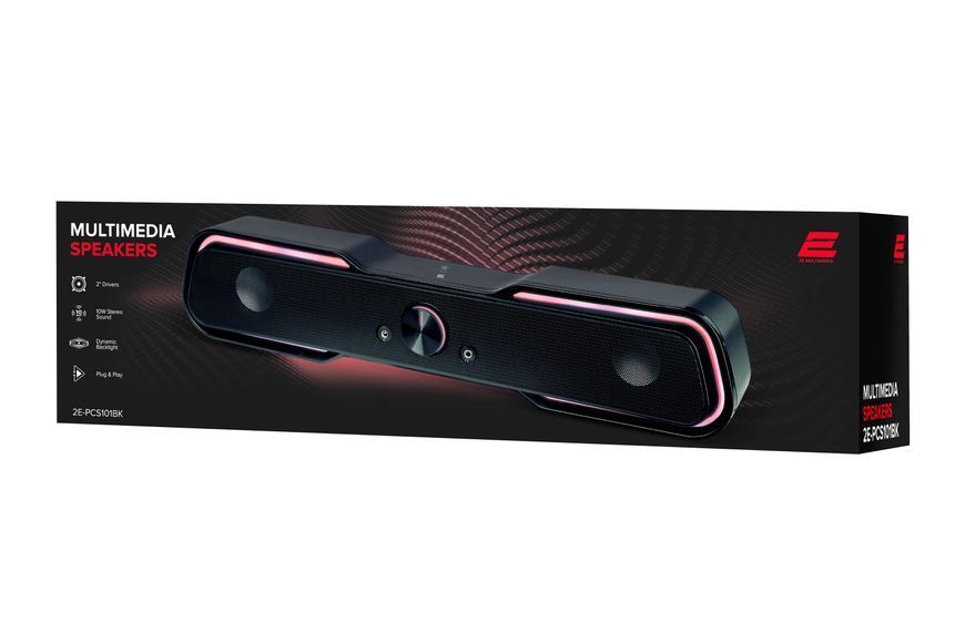 Акустична система (саундбар) 2E PCS101 RGB, 2.0, USB, Black (2E-PCS101BK) 362602 фото