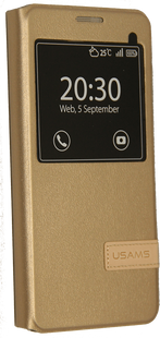 Чохол-книжка Samsung A310 (A3-2016) USAMS Muge Series Gold 66709 фото