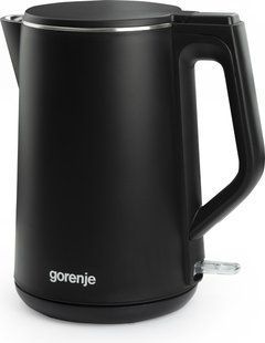 Електрочайник Gorenje, 1,5л, 2,200 Вт, корпус- нержав., Strix, матовий, чорний (K15DWBK) 370046 фото