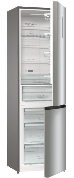 Холодильник з нижн. мороз. камерою Gorenje, 200х60х60см, 2 двері, 235( 96)л, А++, Total NF , Зона св-ті, Зовн. Диспл (NRK6202AXL4) 374425 фото