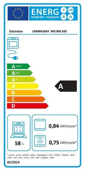 Плита Electrolux електрична склокерамічна, 58л, 60x60см, дисплей, конвекція, пара, нерж (LKR664166X) 375953 фото