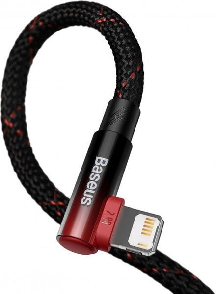 Кабель Baseus MVP 2 Elbow-shaped Fast Charging Data USB кабель USB To IP 2.4A 2m (CAVP000120) Black/Red 260581 фото