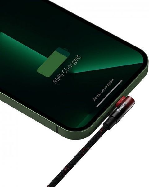 Кабель Baseus MVP 2 Elbow-shaped Fast Charging Data USB кабель USB To IP 2.4A 2m (CAVP000120) Black/Red 260581 фото