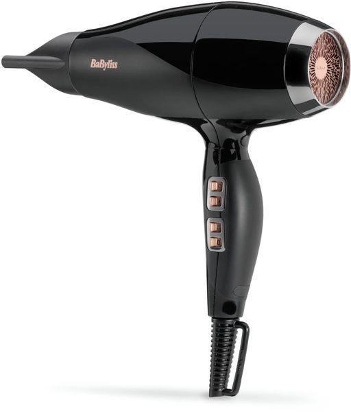 Фен Babyliss Air Power Pro, 2300Вт, 3 режими, дифузор, іоніз-я, хол. обдув, кераміка, чорно-рожевий (6716DE) 364745 фото