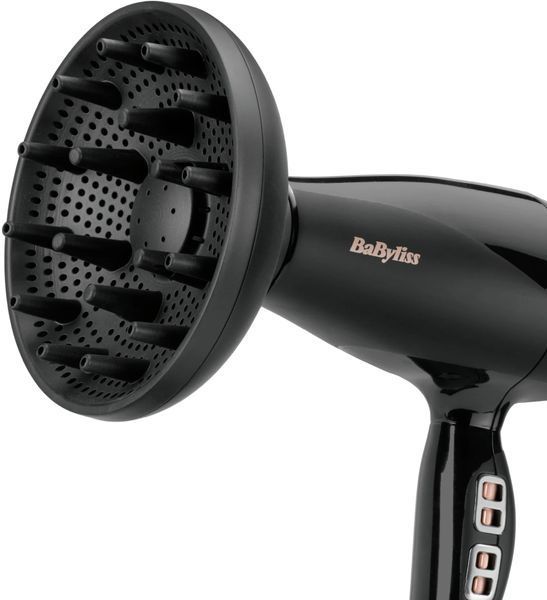 Фен Babyliss Air Power Pro, 2300Вт, 3 режими, дифузор, іоніз-я, хол. обдув, кераміка, чорно-рожевий (6716DE) 364745 фото