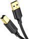 Кабель UGREEN US135 USB 2.0 AM To BM Print Cable 1.5m Black (10350) 278747 фото 1