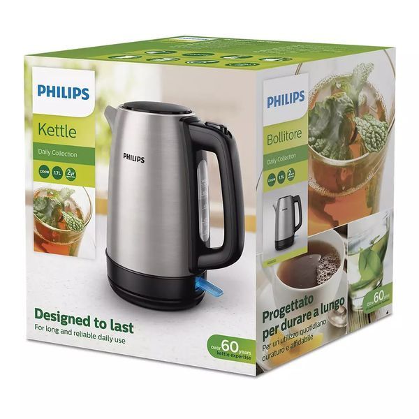Електрочайник Philips Daily Collection 1.7л, метал (HD9350/90) 371996 фото