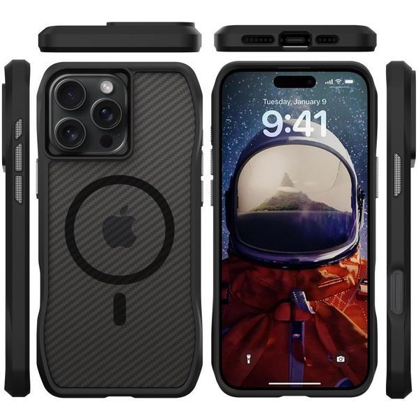 Чохол TPU Space Octagon with MagSafe для Apple iPhone 16 Pro (6.3") Carbon Black 403408 фото