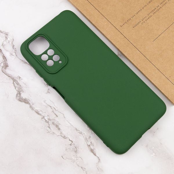 Чохол TPU GETMAN Liquid Silk Full Camera для Xiaomi Redmi Note 11 (Global) / Note 11S Зелений / Dark green 345425 фото