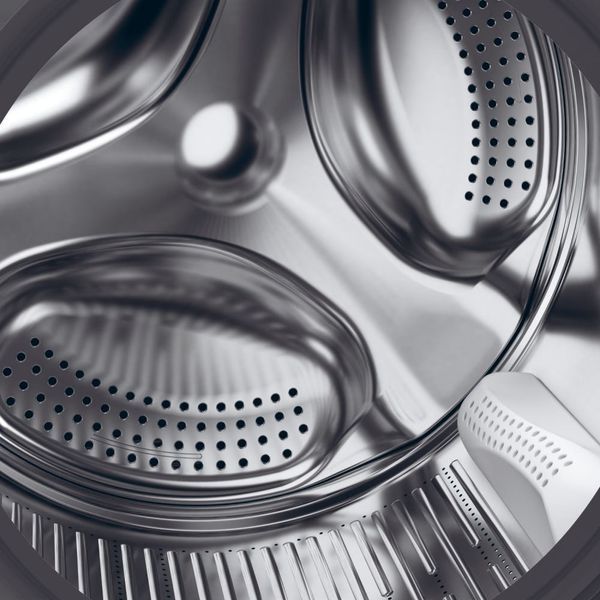 Пральна машина Haier фронтальна, 9кг, 1400, A+++, 60см, дисплей, пара, інвертор, люк чорний, прямий привід, cріблястий (HW90-B14939S8) 375633 фото