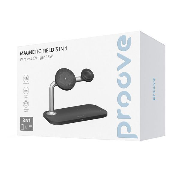 Бездротовий зарядний пристрій Proove Magnetic Field 3 in 1 (WSMF15010001) Black 277460 фото