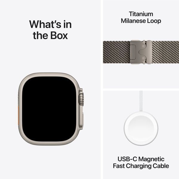 Смарт-годинник Apple Watch Ultra 2 GPS + LTE 49mm Natural Titanium Case With Titanium Milanese Loop S MX4M3 330609 фото