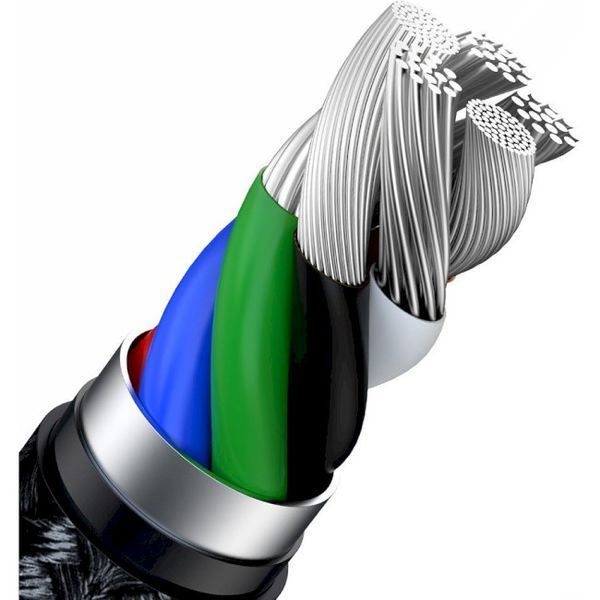 Кабель Baseus Cafule Metal Type-C To Lightning PD 20W (0.25m) (CATLJK-01) Black 268774 фото
