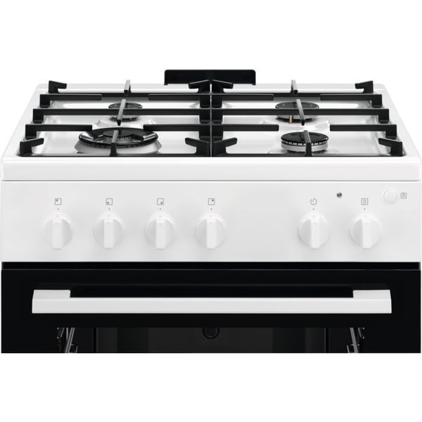 Плита Electrolux газова, 59л, 60x60см, чавун, білий (LKG600011W) 374323 фото