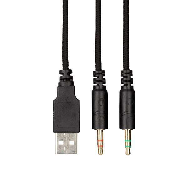 Гарнітура ігрова 2E GAMING HG340, mini-jack/dual 3.5mm, RGB, 2м, чорний (2E-HG340BK) 364103 фото