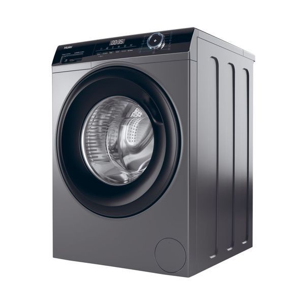 Пральна машина Haier фронтальна, 9кг, 1400, A+++, 60см, дисплей, пара, інвертор, люк чорний, прямий привід, cріблястий (HW90-B14939S8) 375633 фото