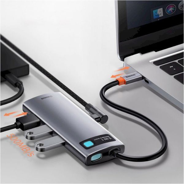 USB-Хаб Baseus Metal Gleam Series 5-in-1 Type-C CAHUB-CX0G 252251 фото