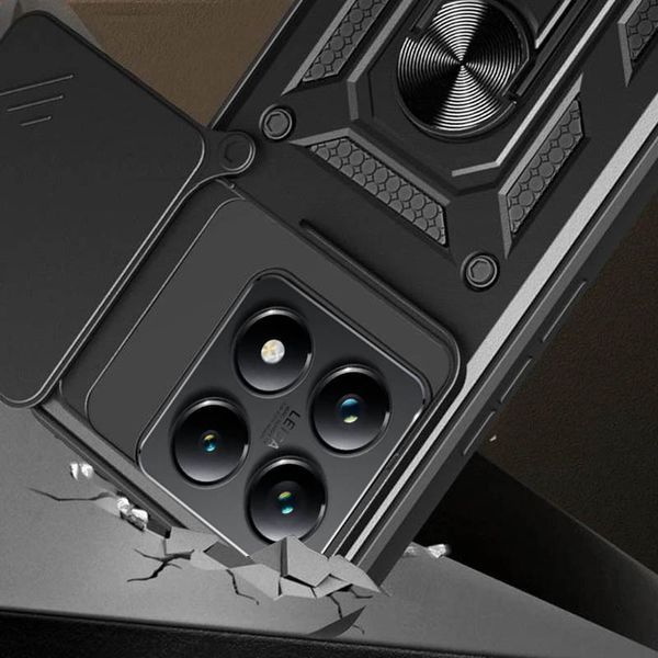 Ударостійкий чохол Camshield Serge Ring для Xiaomi 14T Pro Чорний 328738 фото