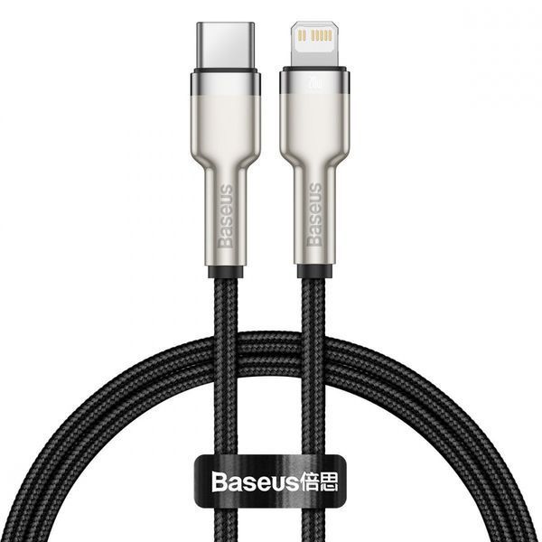 Кабель Baseus Cafule Metal Type-C To Lightning PD 20W (0.25m) (CATLJK-01) Black 268774 фото