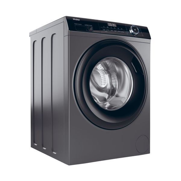 Пральна машина Haier фронтальна, 9кг, 1400, A+++, 60см, дисплей, пара, інвертор, люк чорний, прямий привід, cріблястий (HW90-B14939S8) 375633 фото