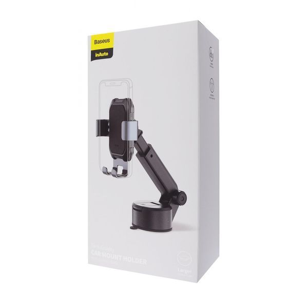 Автомобільний тримач Baseus Tank Gravity Car Mount With Suction Base (SUYL-TK01) black 396908 фото
