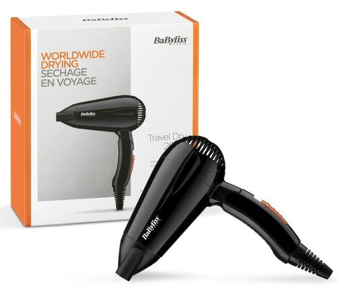 Фен Babyliss дорожній, 2000Вт, 2 режими, складне руків'я, чорний (5344E) 366950 фото