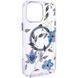 TPU+PC чохол Clear Garden with MagSafe для Apple iPhone 16e (6.1") Blue Blossom 402259 фото 1