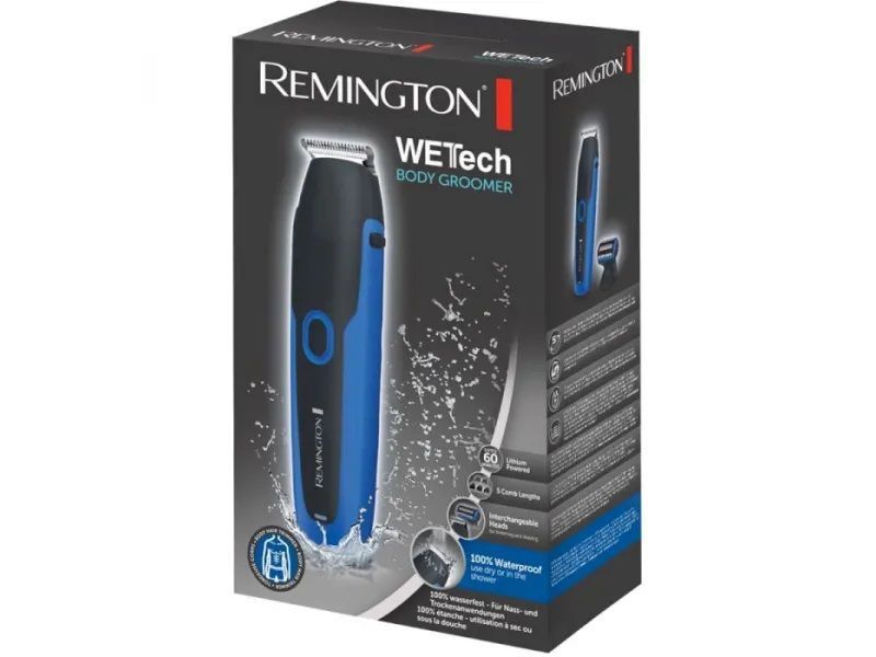 Тример Remington WeTech, для бороди, вусів і тіла, акум., насадок-5, сталь, чорно-синій (BHT6256) 367408 фото