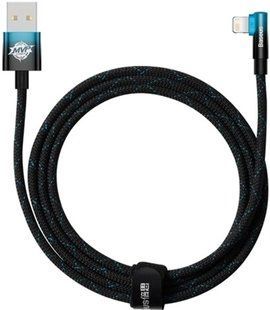 Кабель Baseus MVP 2 Elbow-shaped Fast Charging Data USB кабель USB To IP 2.4A 2m (CAVP000121) Black/Blue 260582 фото