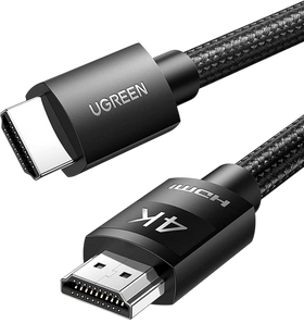 Кабель UGREEN HD119 4K HDMI Cable Male To Male Braided 3m Black (40102) 278819 фото