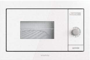 Мікрохвильова піч Gorenje вбудовувана Simplicity, 23л, міх. управл., 900Вт, гриль, дисплей, білий (BM235G1SYW) 374690 фото