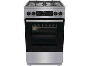 Плита Gorenje комбінована, 70л, 50x60см, дисплей, чавун, нерж (GKS5C70HXF) 376073 фото