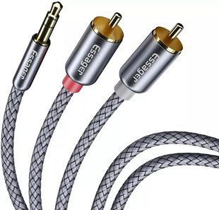 Кабель ESSAGER Monster RCA Audio Cable Jack 3.5 to 2 RCA Cable 3.5mm Jack to 2RCA Male Splitter Aux Cable Wire 3M (EYPZJ-MYC0G) 314595 фото