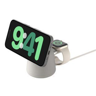 Зарядний пристрій бездротовий Belkin 2в1 MagSafe iPhone/Watch/AirPods, Sand Mass (WIZ020VFH37) 369943 фото