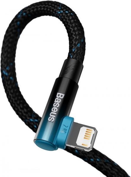 Кабель Baseus MVP 2 Elbow-shaped Fast Charging Data USB кабель USB To IP 2.4A 2m (CAVP000121) Black/Blue 260582 фото