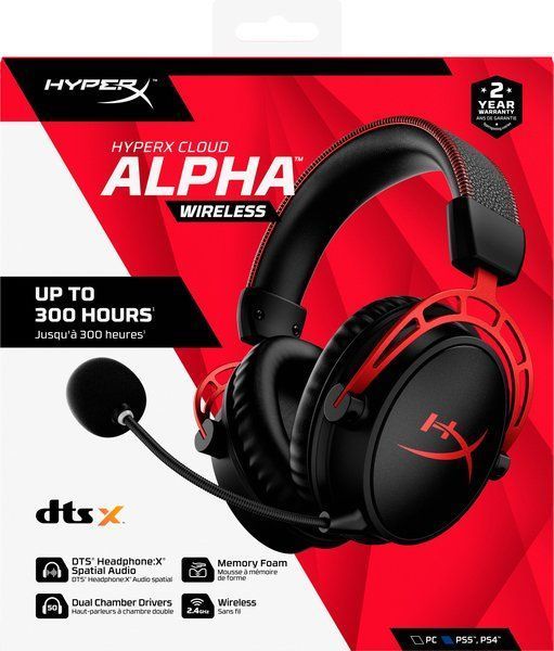 Гарнітура ігрова HyperX Cloud Alpha WL/USB-A, чорно-червоний (4P5D4AA) 364199 фото