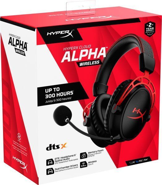 Гарнітура ігрова HyperX Cloud Alpha WL/USB-A, чорно-червоний (4P5D4AA) 364199 фото