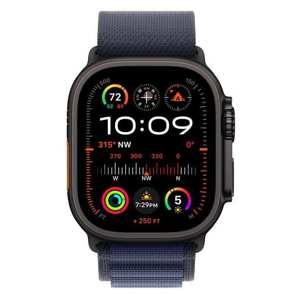 Ремінець Apple Watch Alpine Loop Band Small Для Watch 49mm - Black Titanium Finish - Navy (MYPW3) 330910 фото