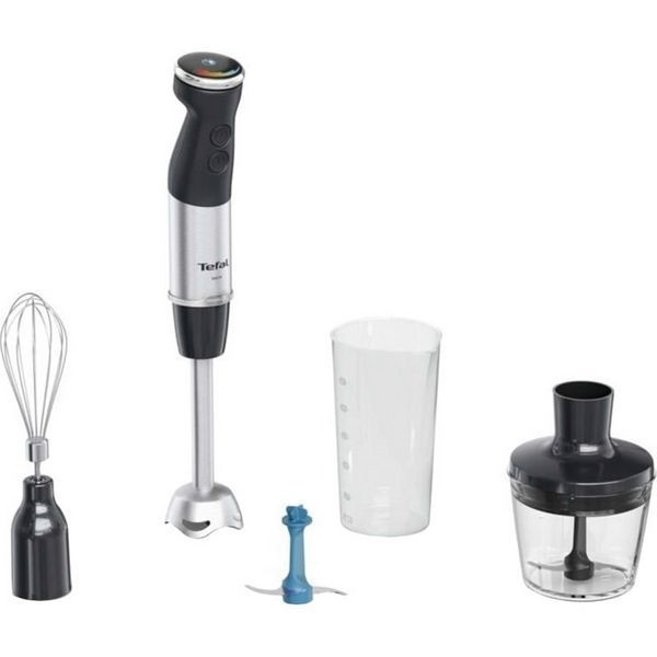 Блендер Tefal заглибний Quickchef+ 1000Вт, 3в1, чаша-800мл, чопер-500мл, турборежим, сріблясто-чорний (HB67E830) 367117 фото