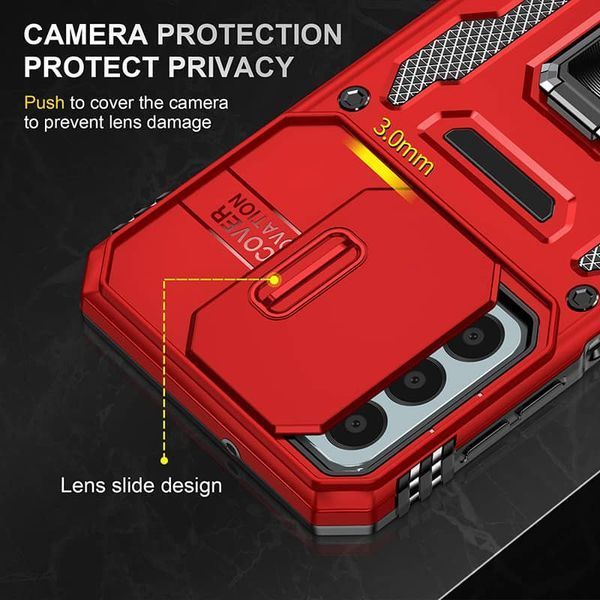 Ударостійкий чохол Camshield Army Ring для Samsung Galaxy A05s Червоний / Red 283631 фото