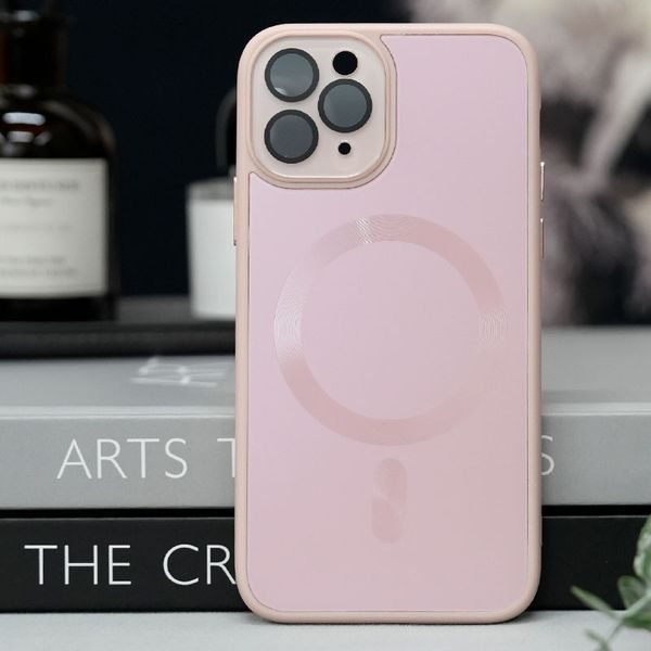 Чохол TPU+Glass Sapphire Midnight with MagSafe для Apple iPhone 13 Pro (6.1") Рожевий / Pink Sand 276996 фото