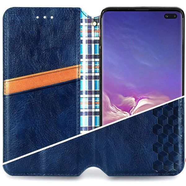 Шкіряний чохол книжка GETMAN Cubic (PU) для Xiaomi Redmi Note 9s / Note 9 Pro / Note 9 Pro Max Синій 218010 фото