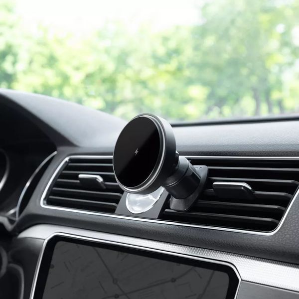 Автомобільний тримач З бездротовою зарядкою Proove Light Circle 15W (WHLC15010001) Black 287144 фото