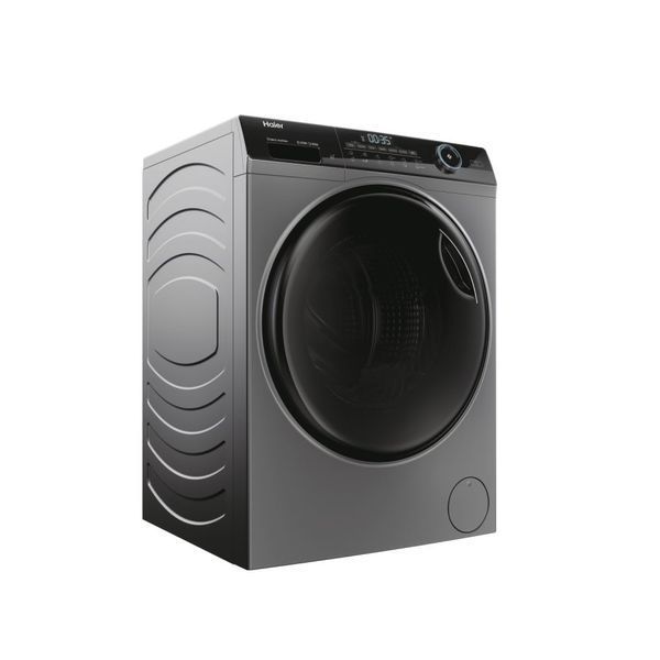Прально-сушильна машина Haier фронтальна, 8(5)кг, 1400, A, 46см, дисплей, пара, інвертор, люк чорний, прямий привід, cріблястий (HWD80-B14959S8U1) 375634 фото