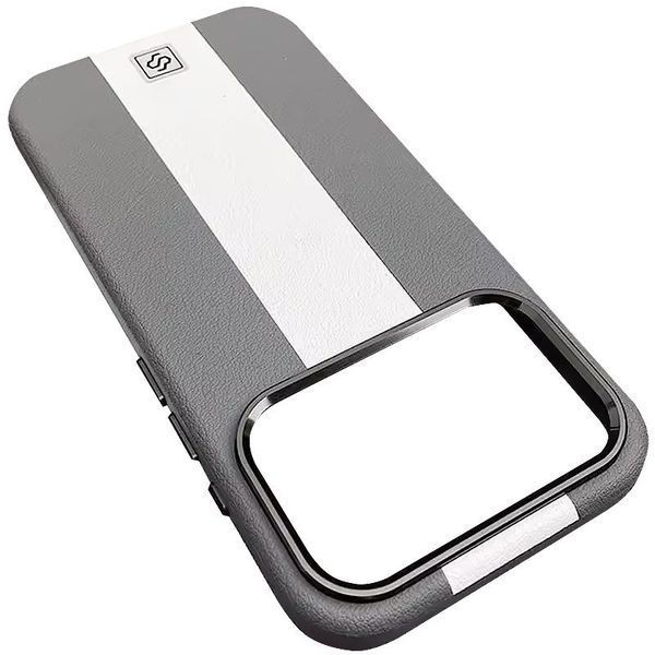 Шкіряний чохол Rally with MagSafe для Apple iPhone 17 Pro (6.3") Grey / White 399318 фото