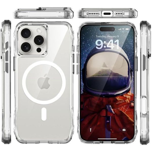 Чохол TPU Space Octagon with MagSafe для Apple iPhone 16 Pro (6.3") Clear 403409 фото