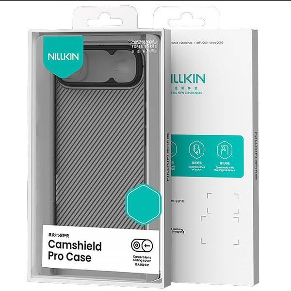 Карбонова накладка Nillkin CamShield Pro для Apple iPhone 17 Air (6.5") Transparent black 398545 фото